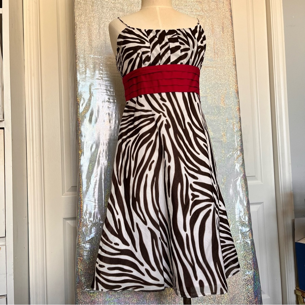 Ann Taylor Brown and White zebra animal print.